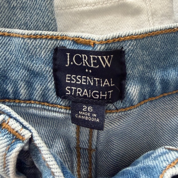 J. Crew Straight High Rise Fringe Ankle Jeans Size 26 - Picture 2 of 5